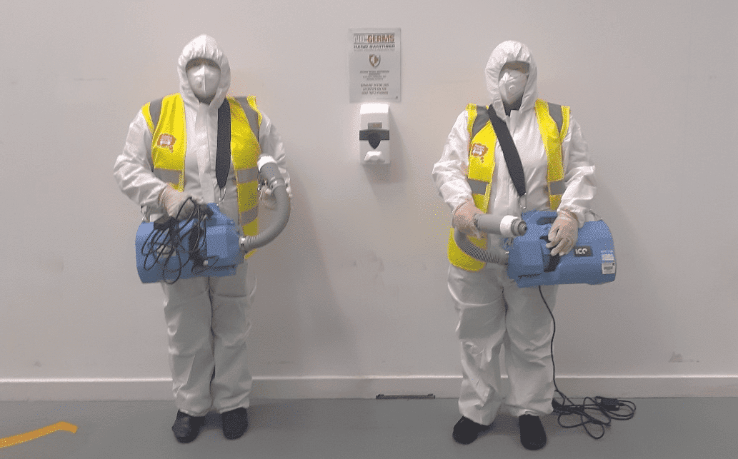 Two cleaners in PPE