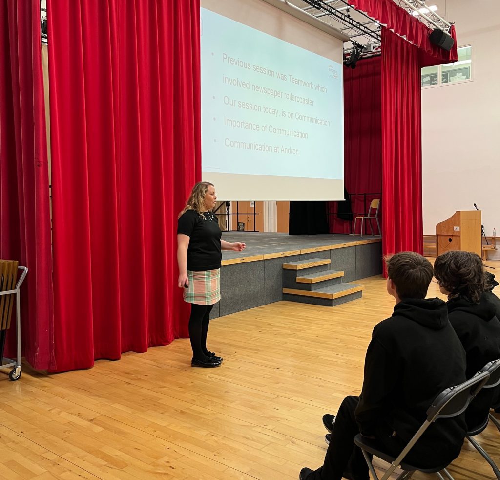 Senior HR Advisor Hannah Richmond delivers talk at Bucksburn Academy